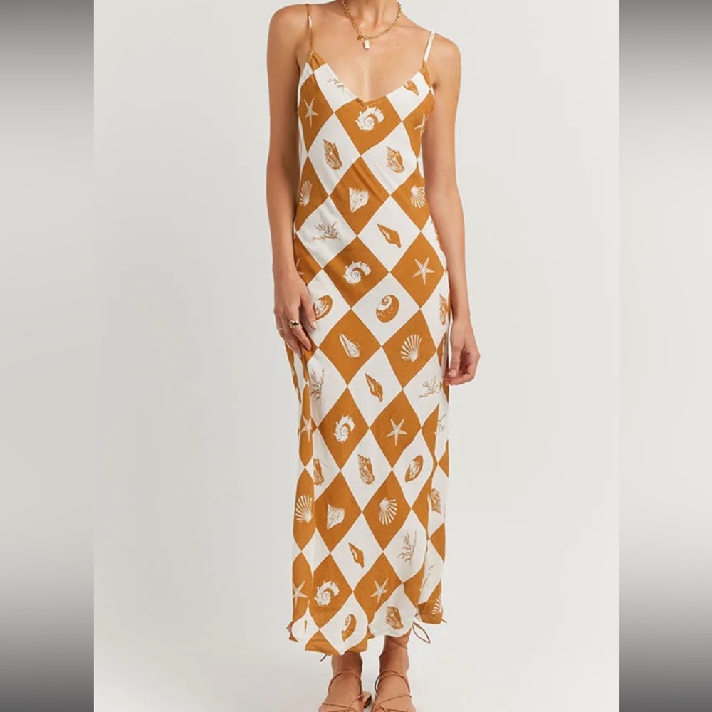 Dissh tangerine mele shell midi dress us 2